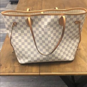 Authentic Louis Vuitton Neverfull MM Damier Azur